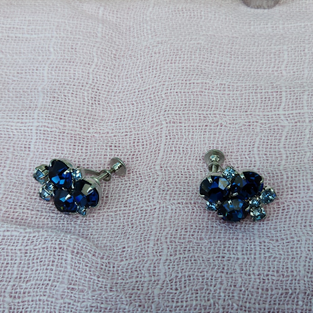 Vintage Sapphire Necklace / Chocker, Eàrrings & Ring Set - Picture 11 of 12
